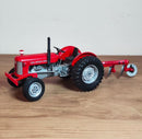Miniatura Massey Ferguson 65X + Arado 3 Bacias - 1/32